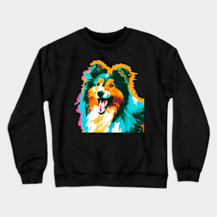 Shetland Sheepdog Pop Art - Dog Lover Gifts Crewneck Sweatshirt